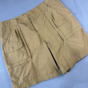 Cabelas Cargo Shorts Mens 42 Tan Canvas Work Hunt Fish Hike